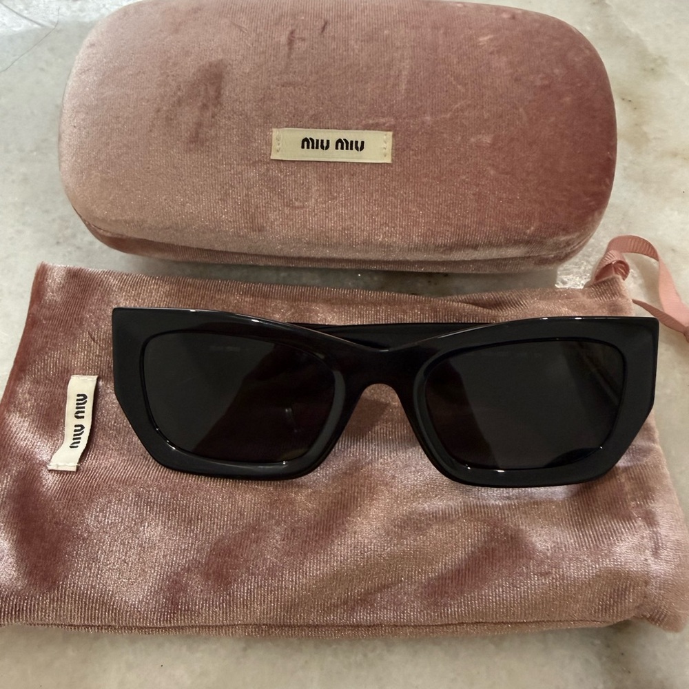 Miu Miu Black Sunglasses with Pink Case